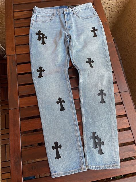 chrome hearts cross jeans replica|replica chrome hearts jeans.